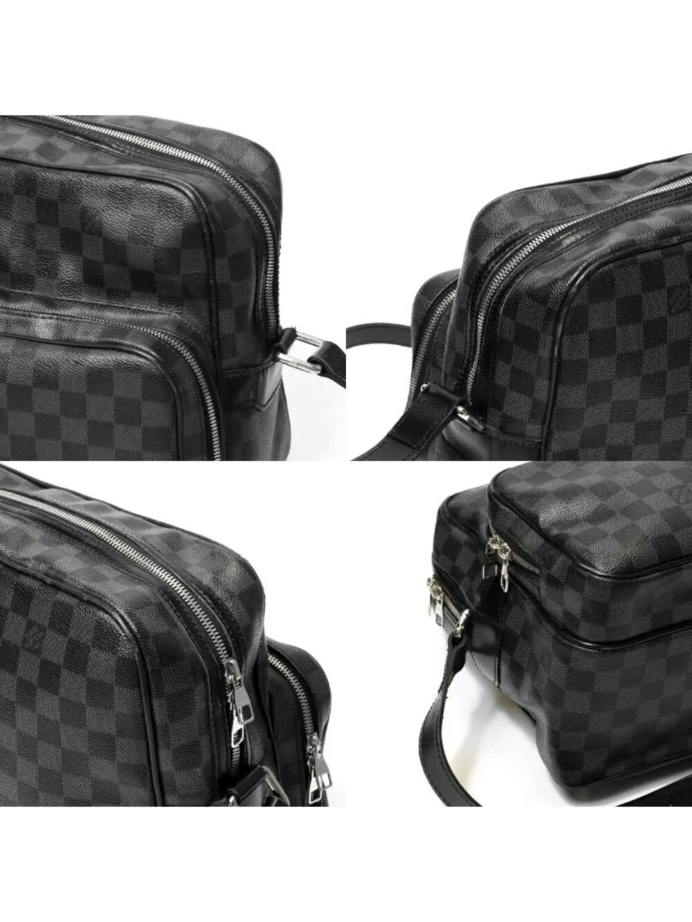 Louis Vuitton Damier Graphite Io Shoulder Bag Canvas Black